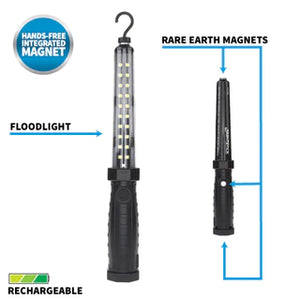 NIGHTSTICK MULTI-PURPOSE RECHARGEABLE FLOODLIGHT WITH MAGNETIC HOODS AND REPLACEABLE LENS