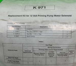 WATEROUS PRIMER SOLENOID KIT, K 971